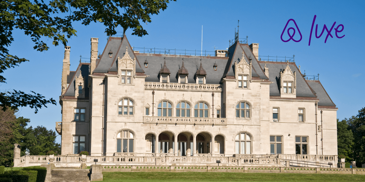 Château-style home with Airbnb Luxe branding